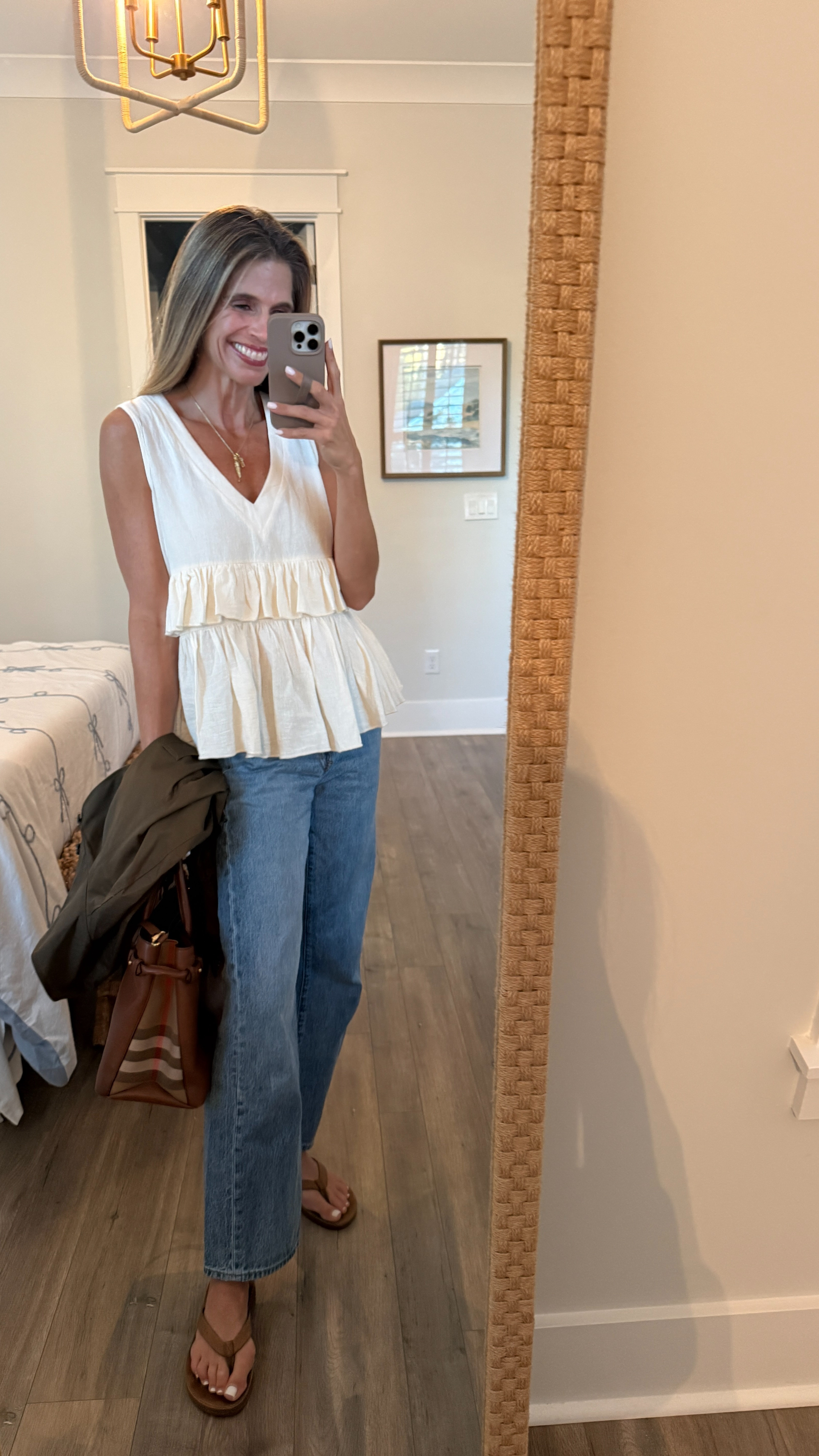 Tiered ruffles top and jeans, Early fall style, Amazon top 

 #LTKootd #LTKOver40