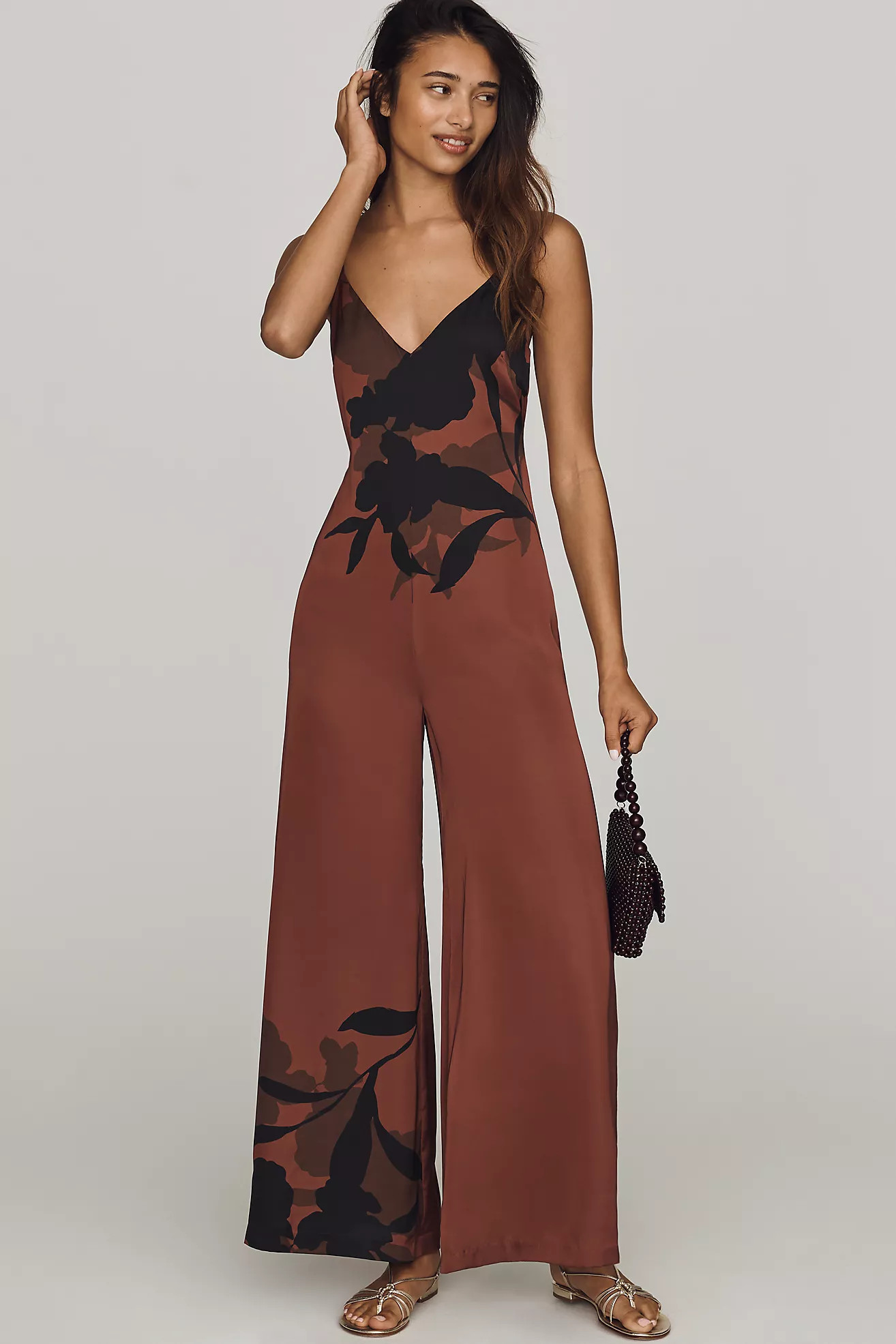 Hutch Satin Printed Jumpsuit | Anthropologie (US)