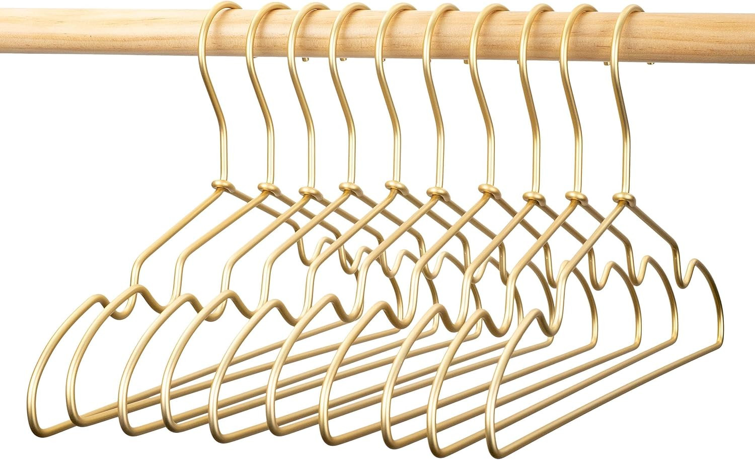 12.6” Matte Gold Metal Kids Baby Hangers, 60Pack, Non Slip Suit for Coated Wire Children Clothes Hangers Closet Storage, Retail Display,Space Saving for Toddler Coats Infant Hangers | Amazon (US)