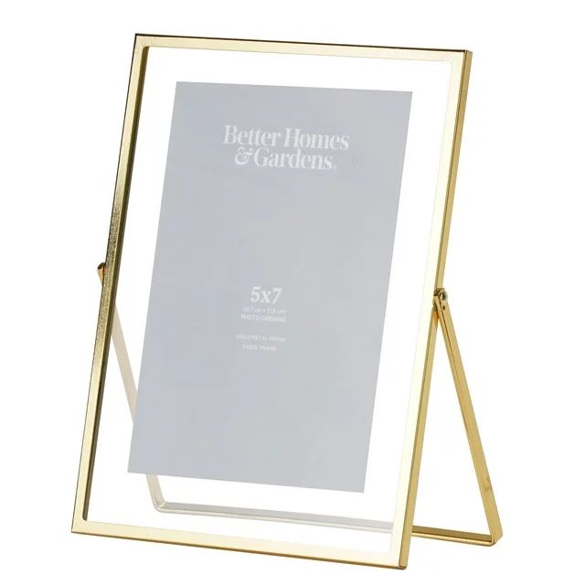 Better Homes & Gardens 7x9 Float to 5x7 Metal Easel Floating Frame, Gold | Walmart (US)