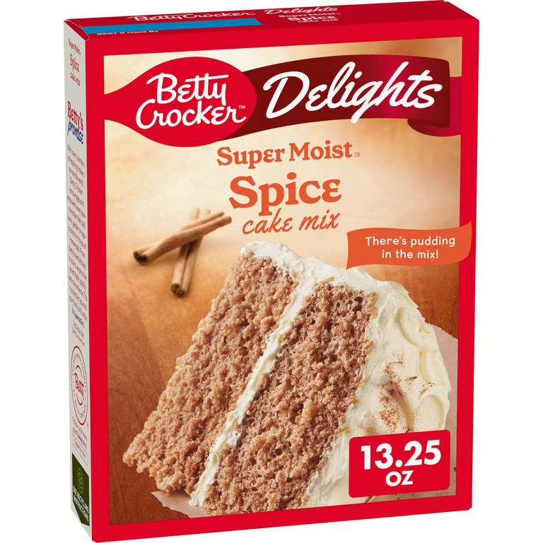 Betty Crocker Delights Super Moist, Spice, Cake Mix, 13.25 oz | Walmart (US)