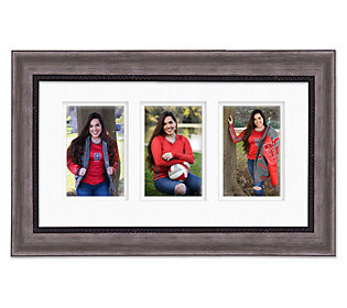 Courtside Market Carbon Gray/Black 9x16 Frame, 3-4x6 Photos | QVC