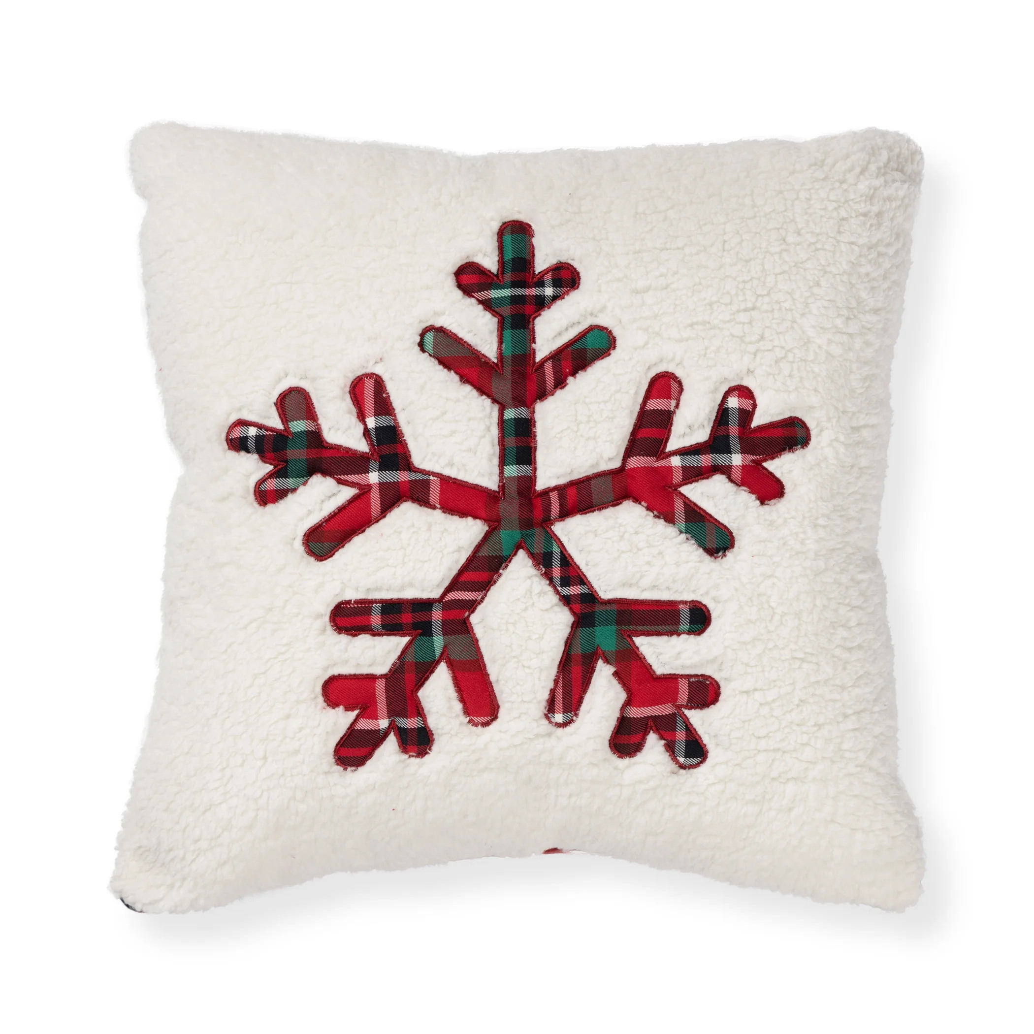 Mainstays Decorative Throw Pillow, Holiday Snowflake, 17"x17" Square, Single Pillow | Walmart (US)