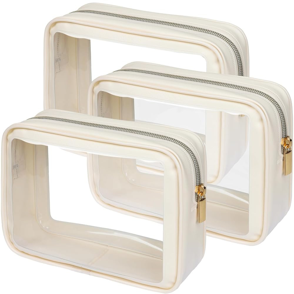 PACKISM TSA Approved Toiletry Bag - Upgrade Color-Edged Clear Makeup Bags, Clear Toiletry Bags Fo... | Amazon (US)