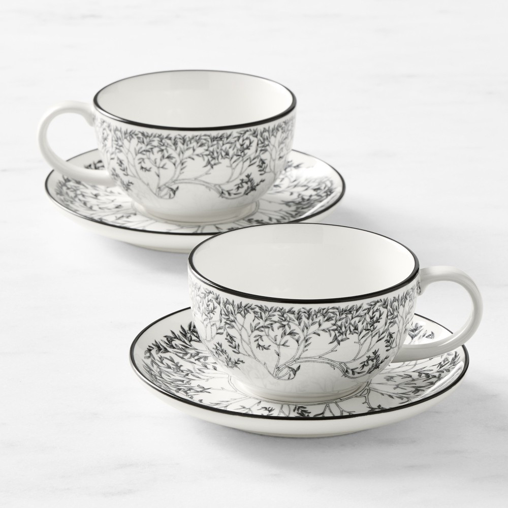 Rory Dobner x Williams Sonoma Ink House Cups and Saucers, Set of 2 | Williams-Sonoma
