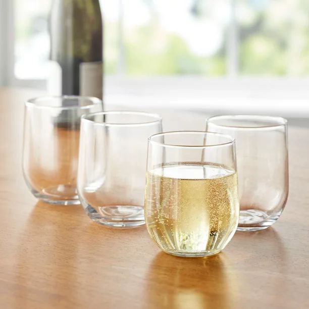 Mainstays 16.8-Ounce Stemless Wine Glasses, Set of 12 | Walmart (US)