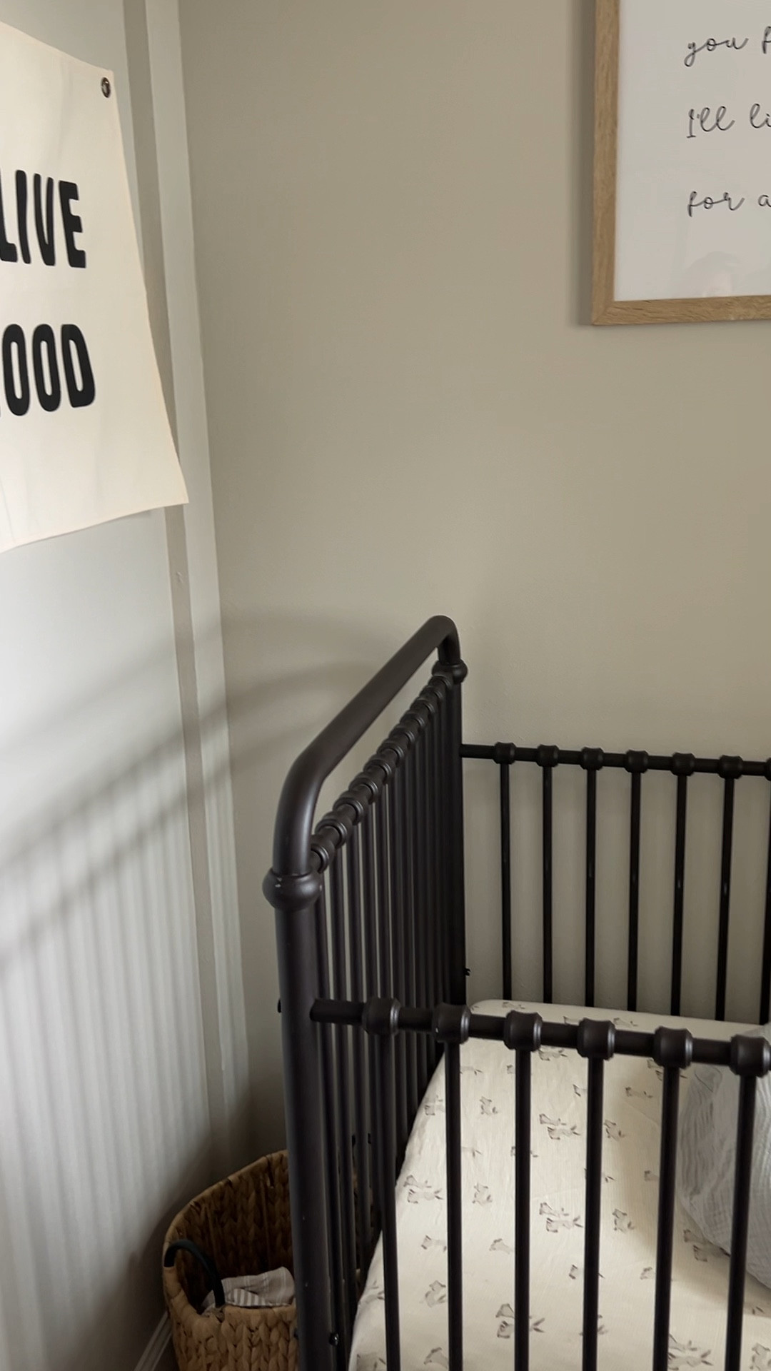 I thought this little banner was so cute and affordable from Amazon! He had to have it. (Ideally, I would have done shelves on this wall but since it’s a pocket door, we can’t really hang anything heavy there!) 

#LTKhome #LTKbaby #LTKVideo