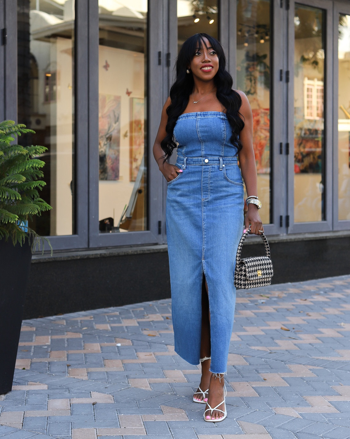 white christmas dresses Pilcro Denim Vest Twofer Midi Dress main image 1
