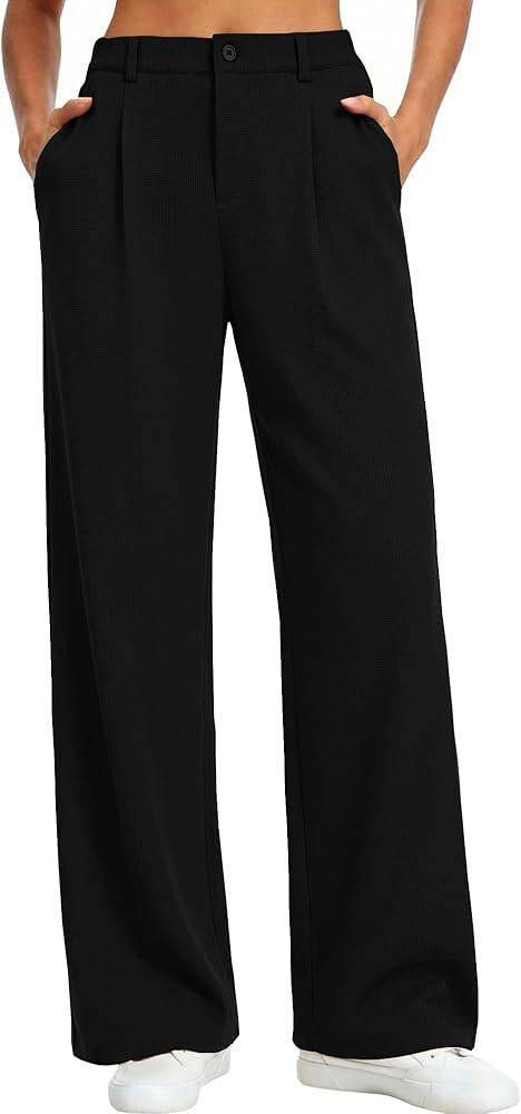 Feiersi Womens Wide Leg Pants Stretchy Work Dress Pants High Waist Business Casual Slacks Trouser... | Amazon (US)