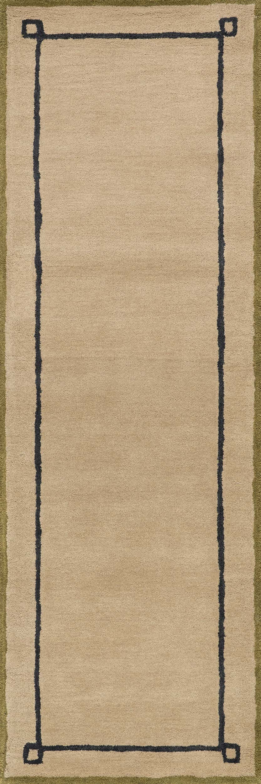 Serge Bordered Wool Rug by Nate Berkus | Tan | Rugs USA
