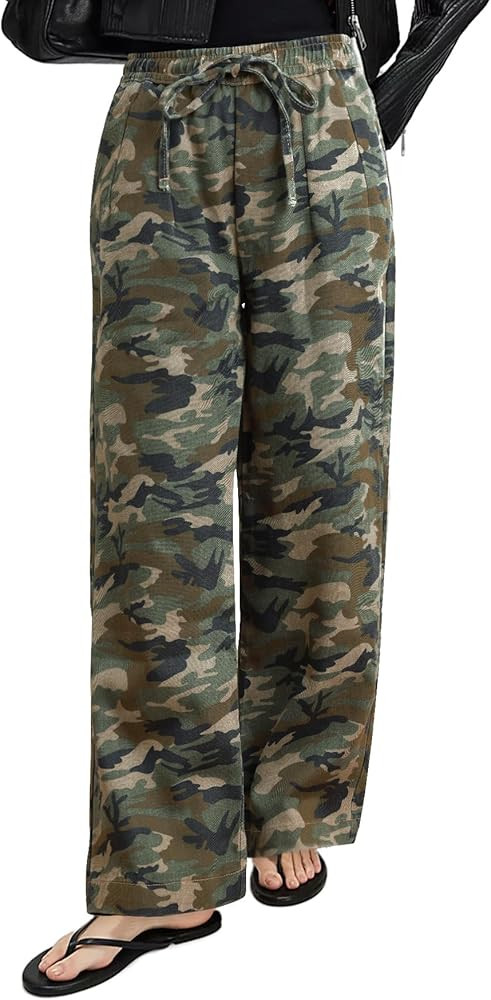 Kedera Women's Leopard Print Jeans Baggy Wide Leg Trousers Mid Rise Y2K Jeans Loose Elastic Waist... | Amazon (US)