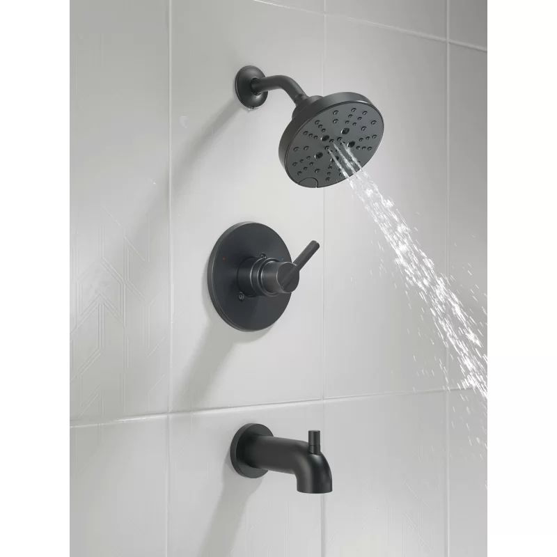 Nicoli Single-Function Tub Shower Faucet Set, Shower Trim Kit with H2Okinetic Shower Head and Val... | Wayfair North America
