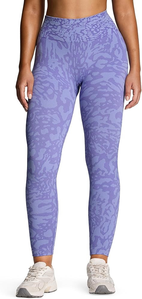 Aoxjox Women's High Waist Seamless Camo Scrunch Legging Knit Workout Yoga Pants 23" | Amazon (US)