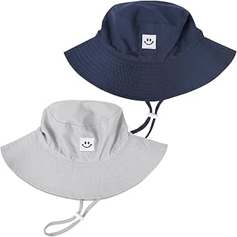 Baby Adjustable Sun Hat,Newborn Toddler Kids Foldable Beach Hat UPF 50+ Sun Protection Bucket Hat... | Amazon (US)