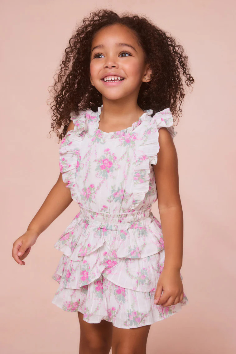 Girls Decker Floral Ruffle Mini Dress | LoveShackFancy