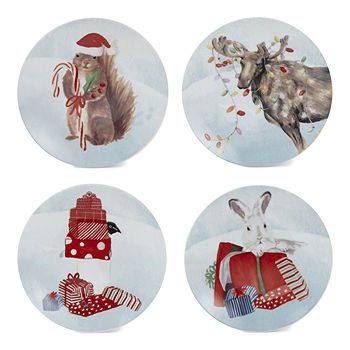 North Pole Trading Good Tidings 4-pc. Porcelain Dessert Plate | JCPenney