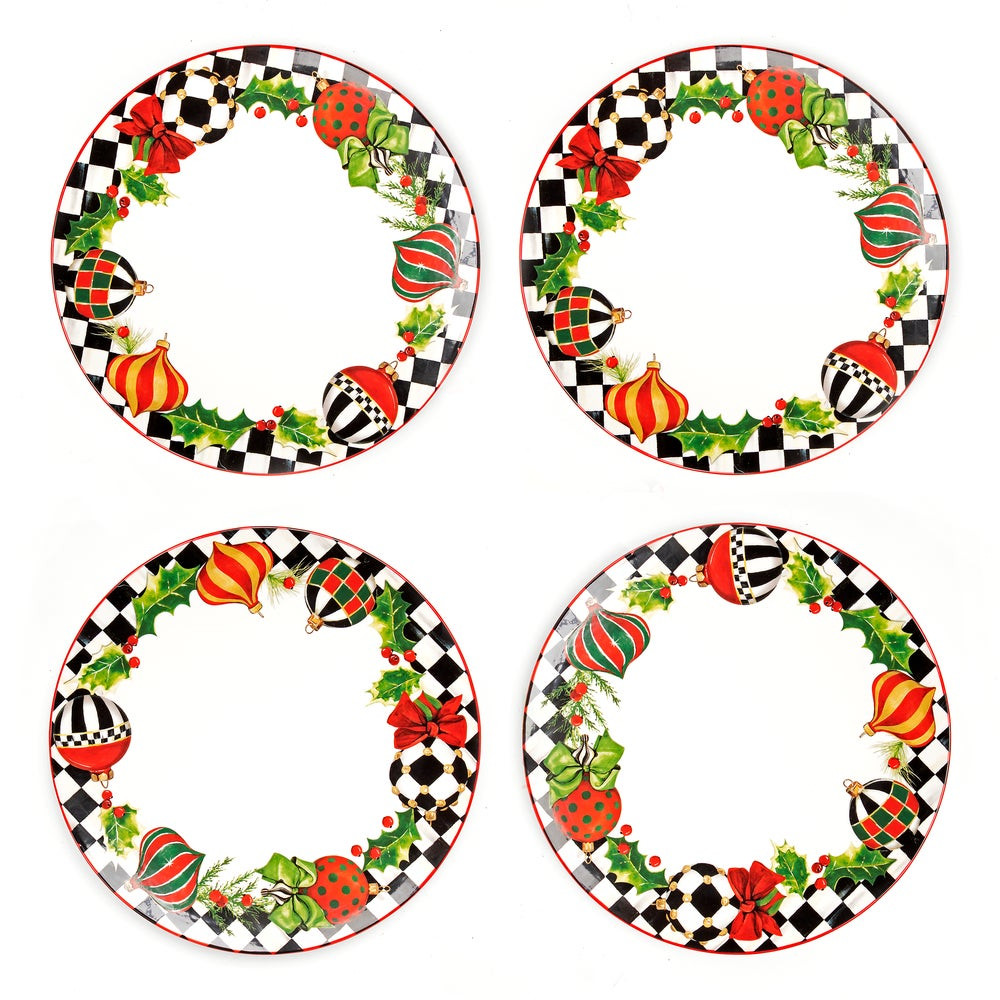 Deck the Halls Dinner Plates, Set of 4 | MacKenzie-Childs