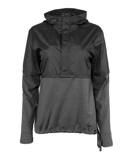 Black & Gray Color Block Half-Zip Jacket - Women | Zulily