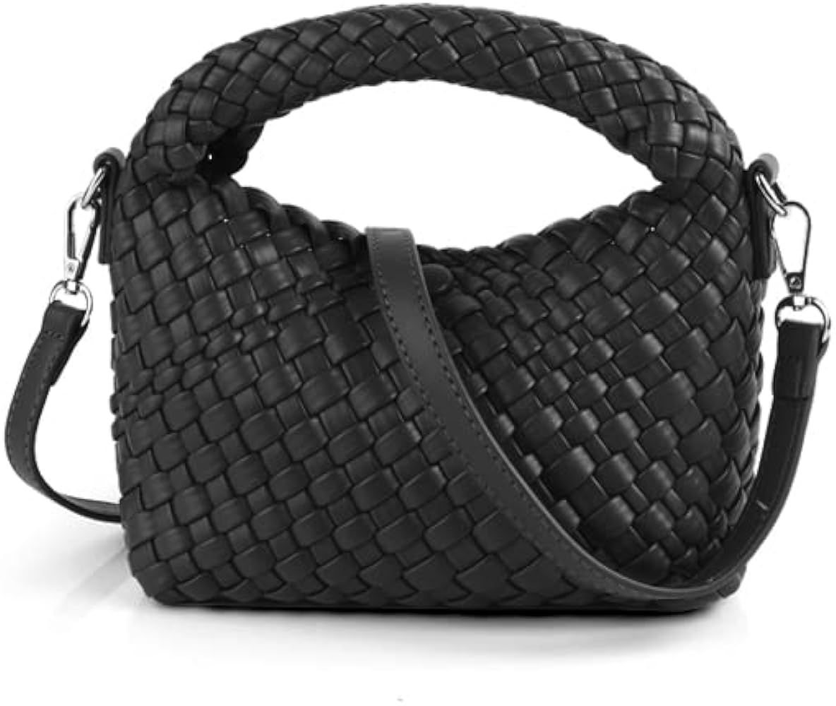 LEMONEYE Women's Braided Leather Shoulder Handbag Detachable Strap Handmade Messenger Bag Casual ... | Amazon (US)