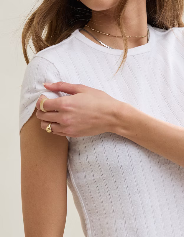 Aerie Pointelle Vintage T-Shirt | American Eagle Outfitters (US & CA)