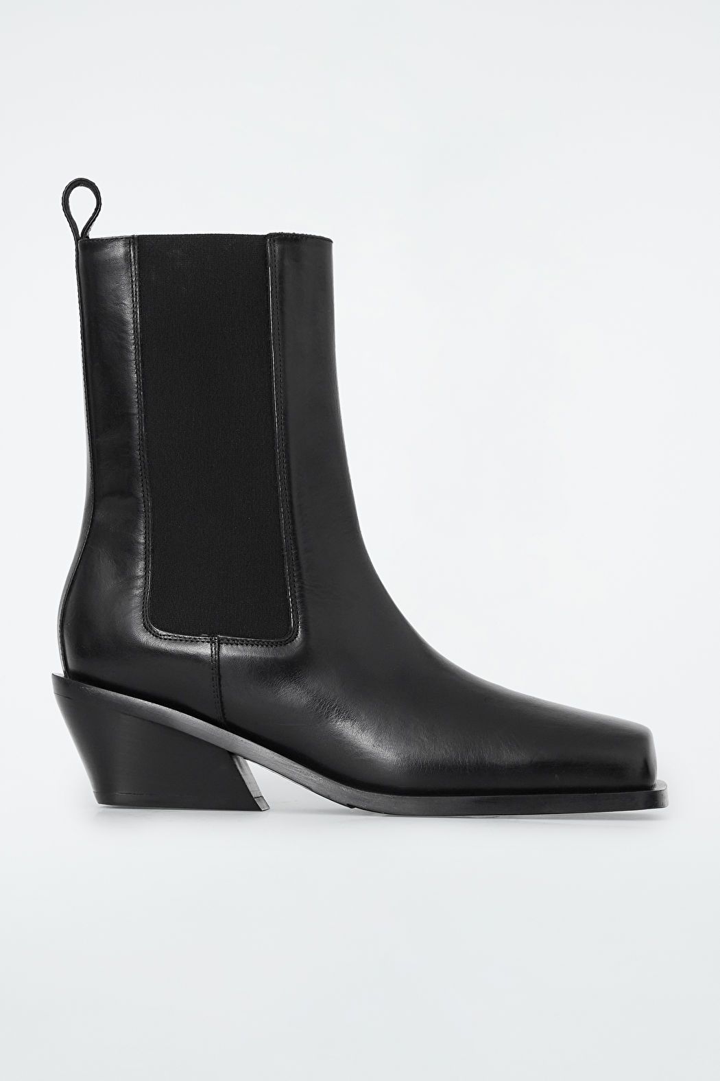 SQUARE-TOE LEATHER CHELSEA BOOTS - BLACK - Shoes - COS | COS (US)