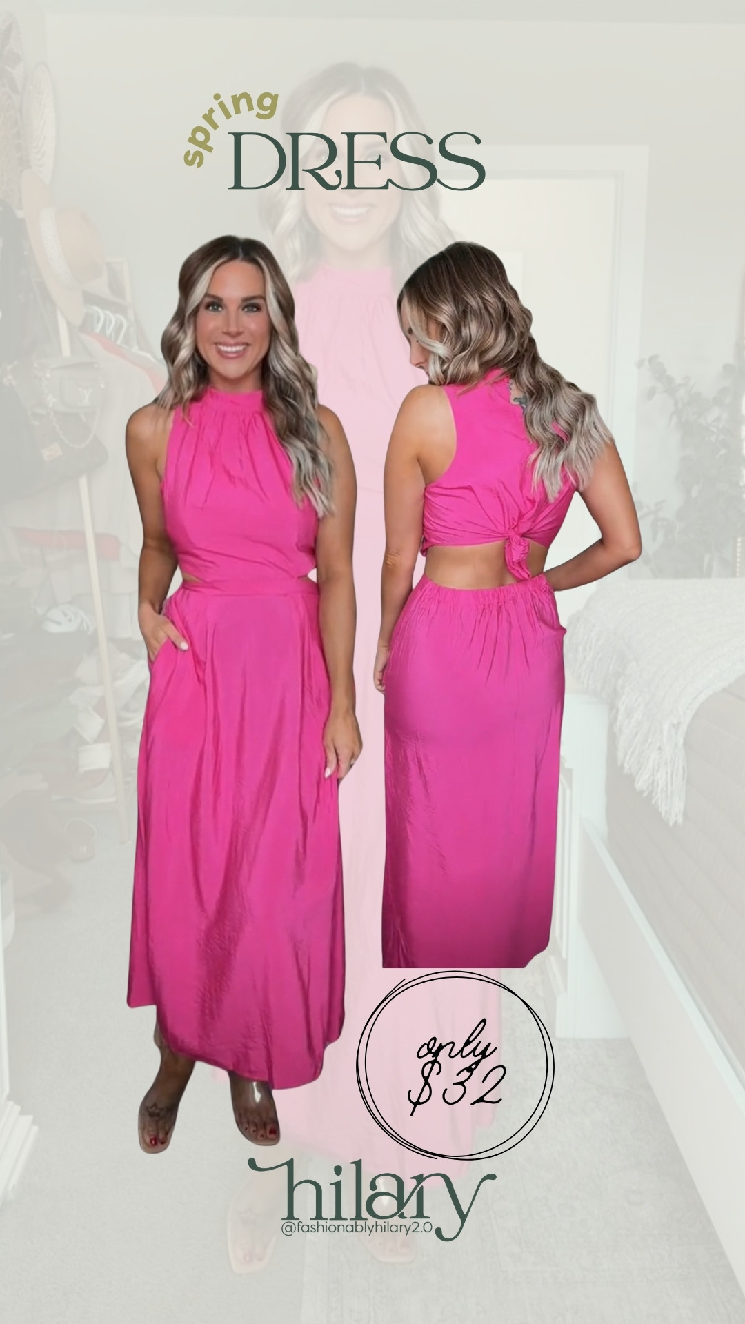 Obsessed with this cut-out pink halter top dress from Walmart. Only $32 and perfect for a spring or summer event! Casual mom outfit, dress-up outfit, cut-out dress 

 #LTKSeasonal #LTKParties #LTKFindsUnder50