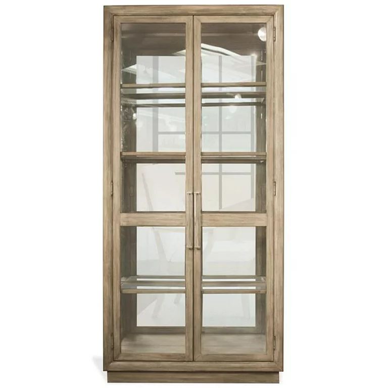 Bowery Hill Contemporary 5 Shelf Curio Cabinet in Natural | Walmart (US)