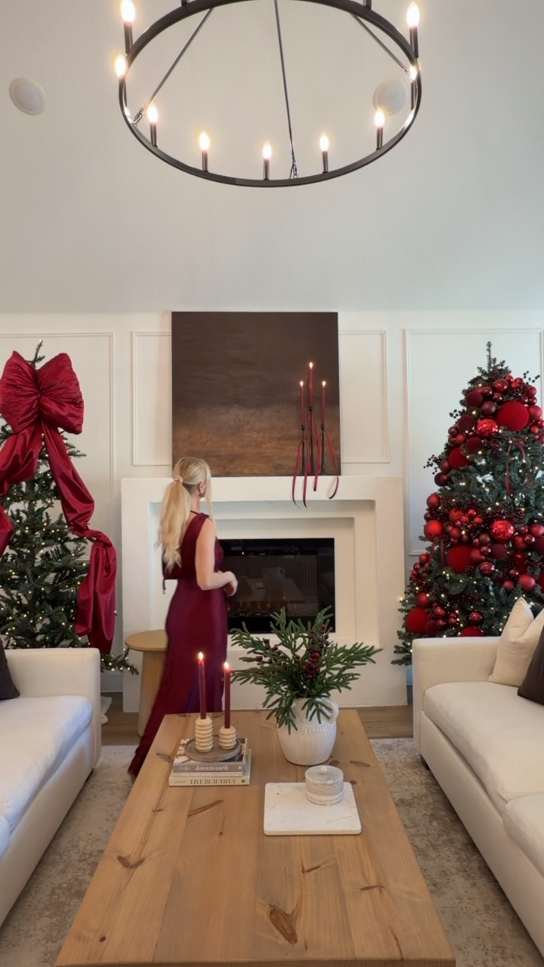 ✨ When your whole space transforms with one upgrade… this is that moment ✨
I filmed this in my burgundy dress because the deep reds in my @kingofchristmas setup deserved their own spotlight.
The fullness, the richness, the sparkle — it completely changed the room. If you’ve been wanting that wow holiday look… this is the one.
#ad #sponsored
#kingofchristmas #holidaydecor #festivehome #seasonalstyle #holidayglow #redandgolddecor #homedecoraesthetic #cozyseasonvibes #homeinspo #ltkhome #ltkshop #ltkit #dallasinfluencer

#LTKHoliday #LTKSeasonal #LTKHome
