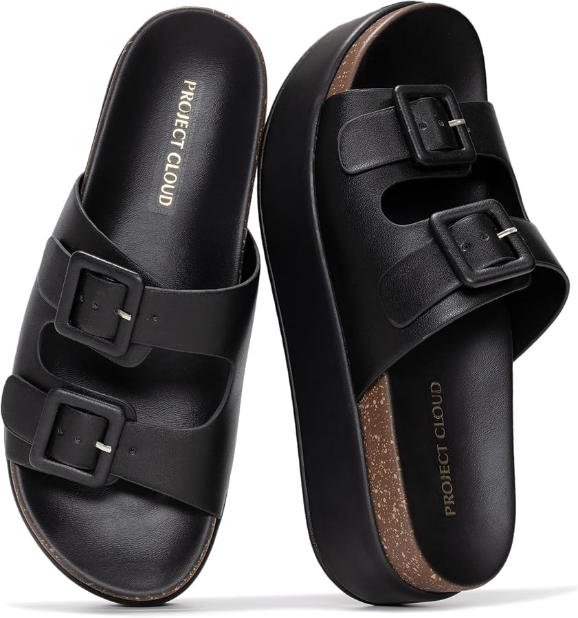 Project Cloud Platform Sandals Women - Plush & Soft Insole Wedge Slides for Women Footwear - Beac... | Amazon (US)
