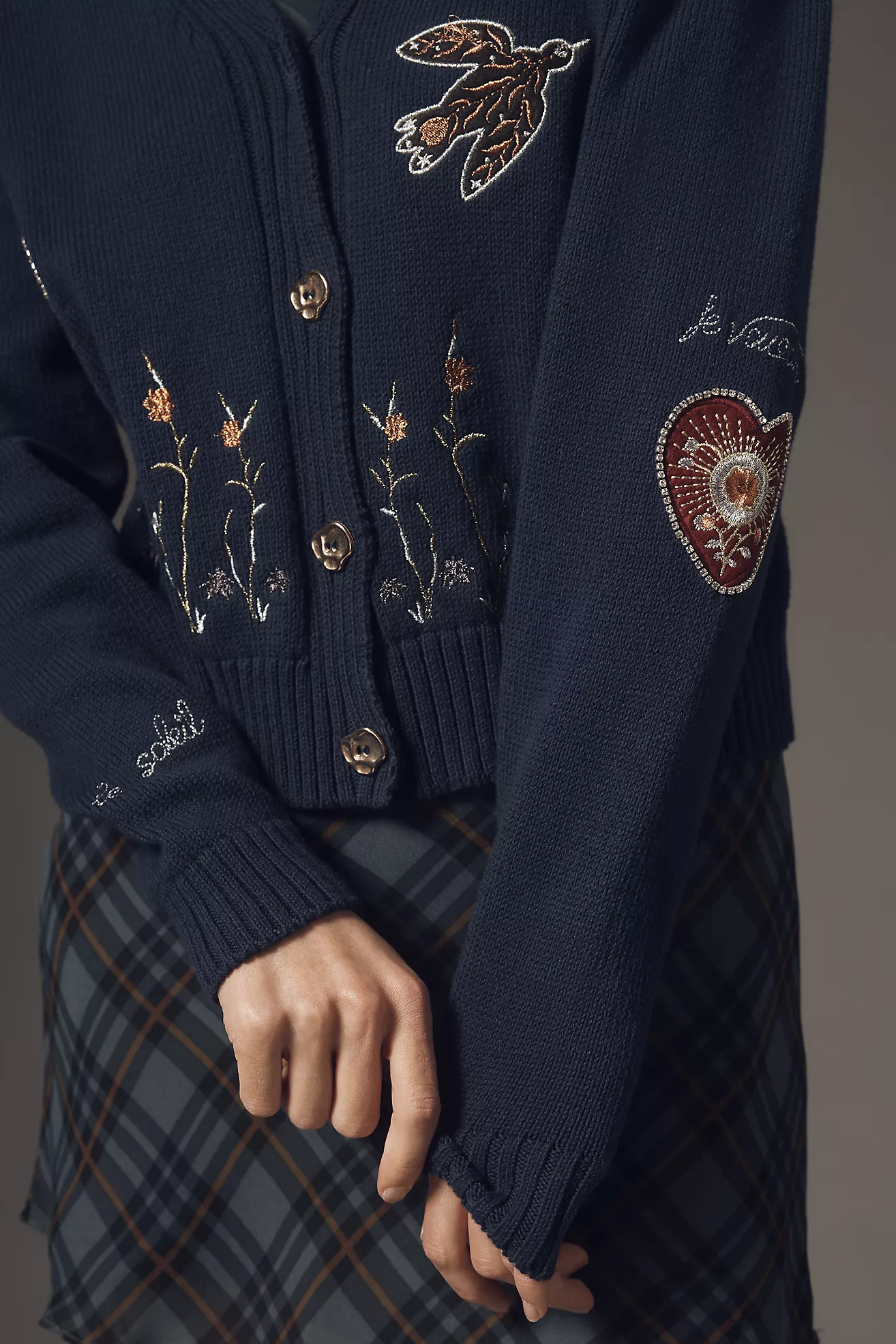 Maeve Embellished V-Neck Cardigan Sweater | Anthropologie (US)