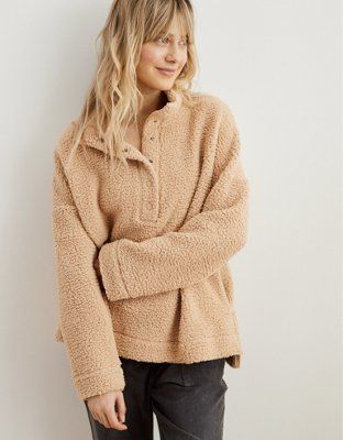 Aerie Cloud Sherpa Oversized Pullover | American Eagle Outfitters (US & CA)
