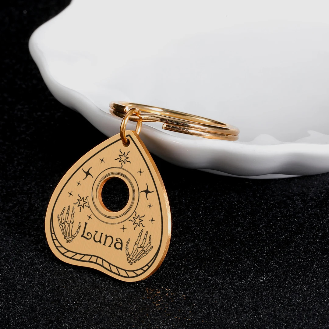 Planchette Pet Tag-Personalized Dog Tag-Cat Tag-Pet id Tag-Small Dog Tag-Planchette Charms-Spooky... | Etsy (US)