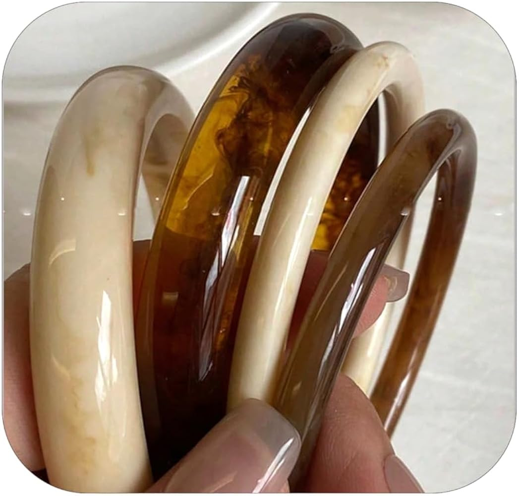 ÌF ME Acrylic Bangles Bracelets for Women, Irregular Acrylic Resin Chunky Bracelets Geometric Fa... | Amazon (US)