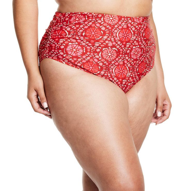 Women's Zinnia Floral Print High Waist Medium Coverage Bikini Bottom - RHODE x Target Red | Target