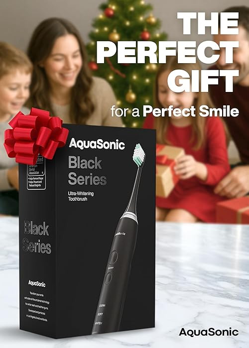 Aquasonic Black Series Ultra Whitening Toothbrush – ADA Accepted Electric Toothbrush- 8 Brush H... | Amazon (US)
