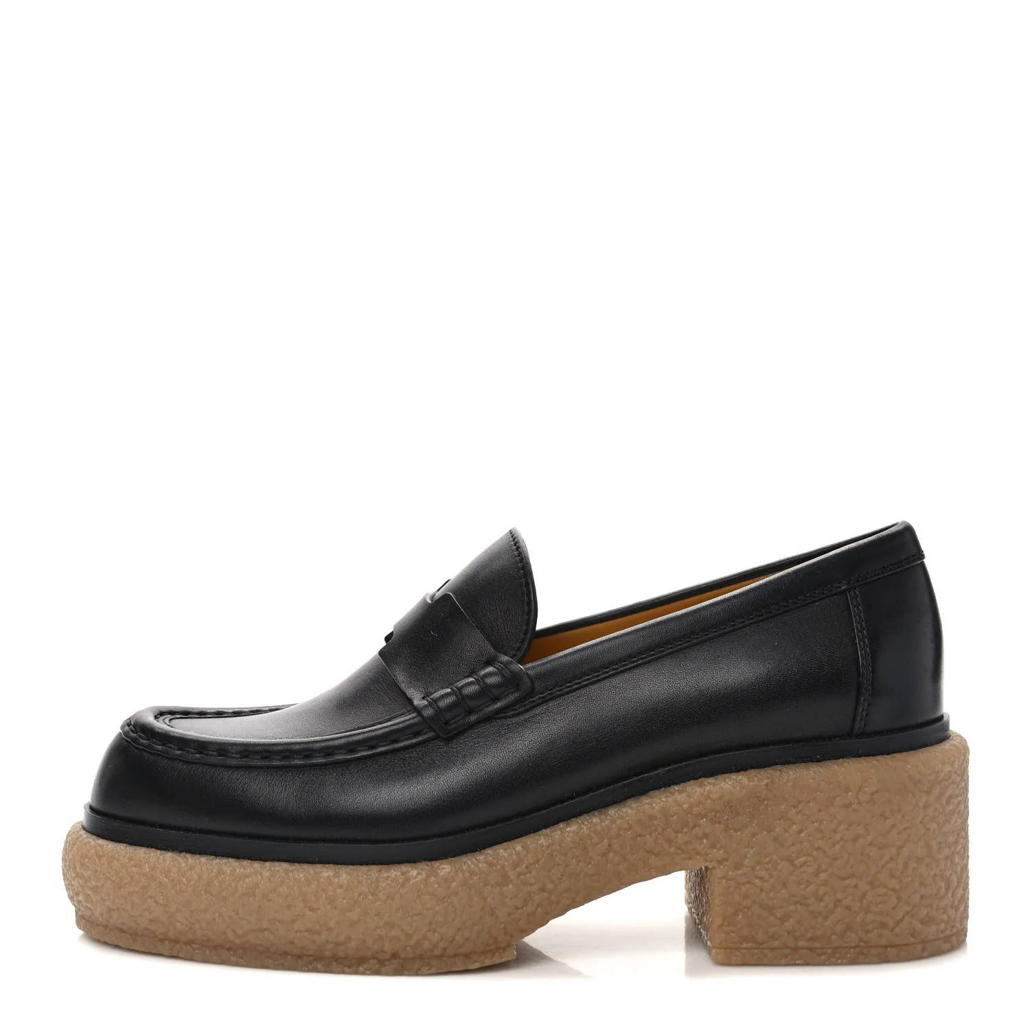 Glazed Calfskin Womens Fanny Loafers 37.5 Black | FASHIONPHILE (US)
