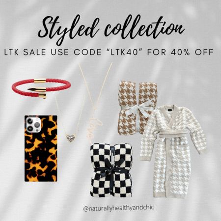 Styled collection. LTK Sale! Bracelet. Phone case. Blanket. Bathrobe. #LTKhome 

#LTKSale #LTKunder50 #LTKsalealert