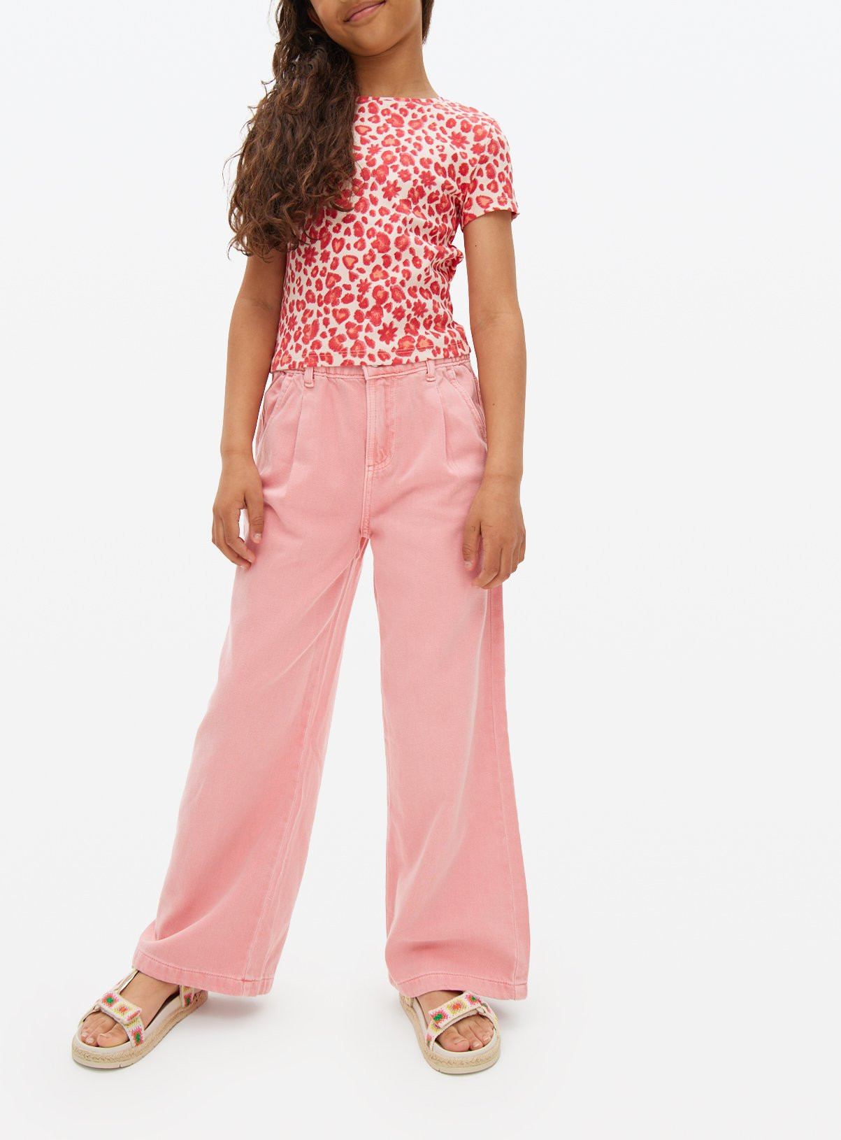Pink Denim Wide Leg Jeans 11 years | argos.co.uk