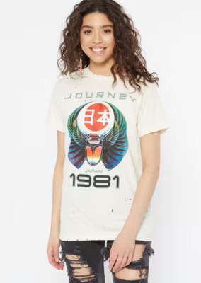 Tan Distressed Journey Kanji Graphic Tee | rue21