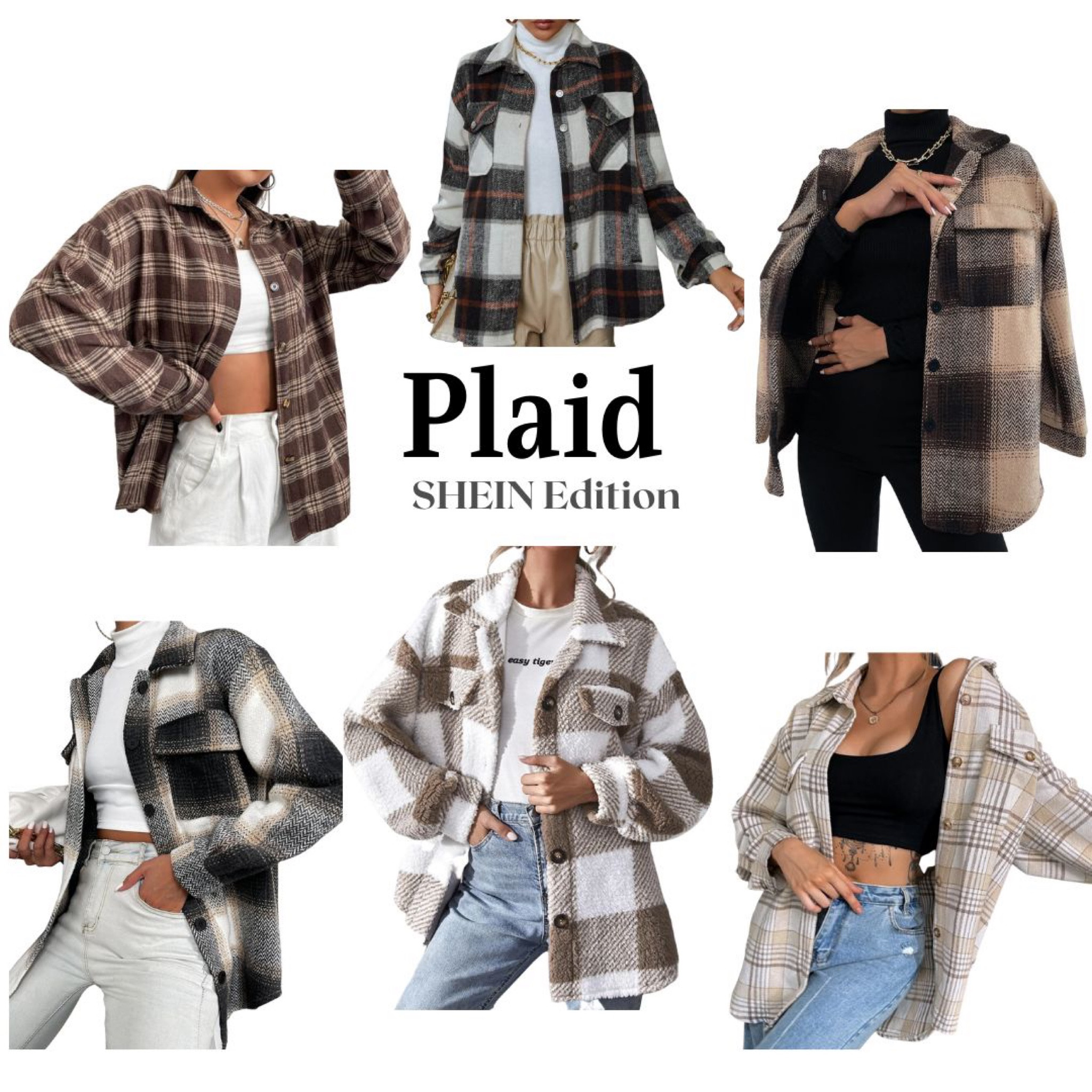 Plaid Everything. Neutral Plaid. Neutral Shackets. Plaid Shackets. Overcoats. Jackets. Fall and Winter. Shein. Affordable fashion  

*similar items are purchases I have made but not pictured in photo  

#LTKFind #LTKworkwear #LTKSeasonal