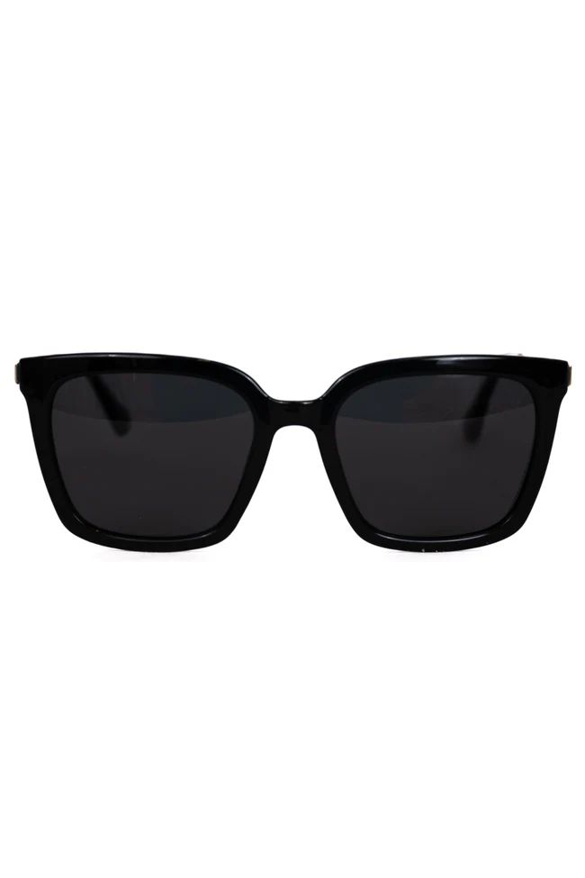 Madison Black Gold With Black Lens Sunglasses FINAL SALE | Pink Lily