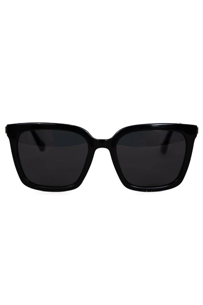 Madison Black Gold With Black Lens Sunglasses | Pink Lily