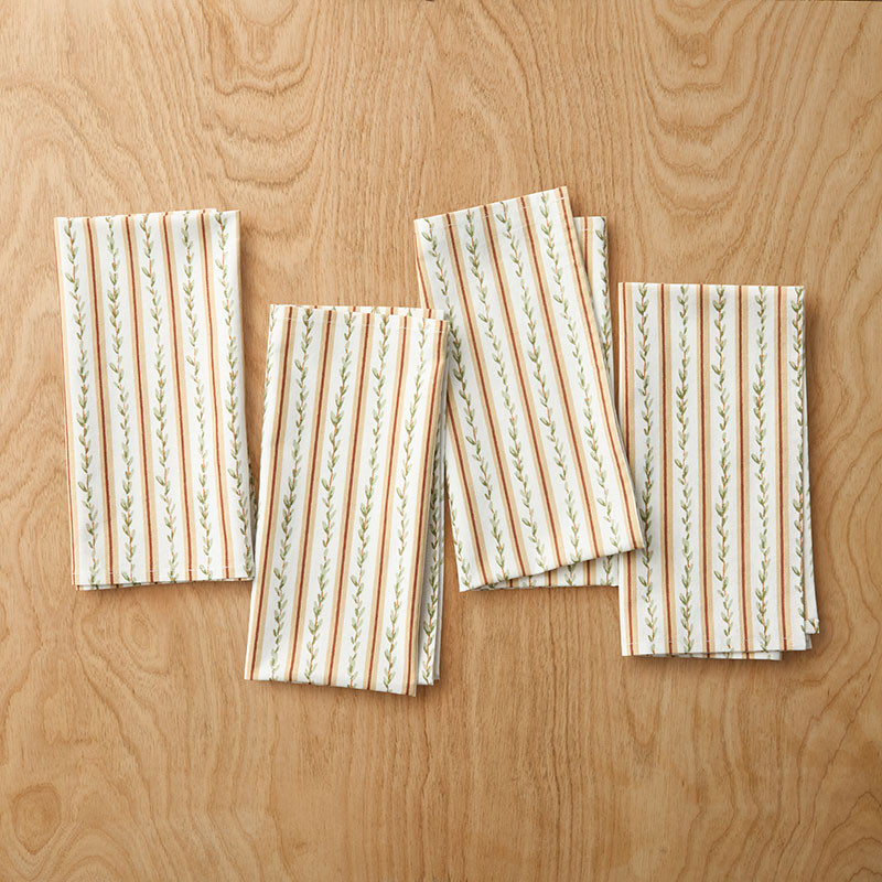 West Hill Napkins, Set of 4 - Green/Yellow, Size 19 x 19, Cotton | The Company Store | The Company Store