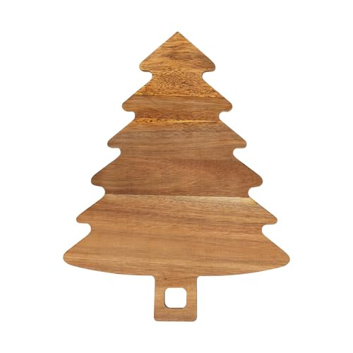 Christmas Tree Cutting Board Wood, Christmas Tree Shaped Charcuterie Board with Handle, Acacia Wood Christmas Tree Wooden Serving Tray, Christmas Tree Platter for Cheese, Fruit, Christmas Gift Decor | Amazon (US)