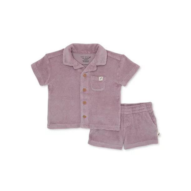 easy-peasy Baby Boy Terry Cloth Shirt and Shorts Set, 2-Pieces, Sizes 0-24M | Walmart (US)