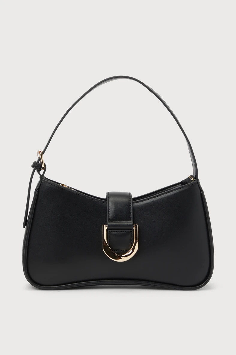 Oh-So Chic Black Buckle Shoulder Bag | Lulus