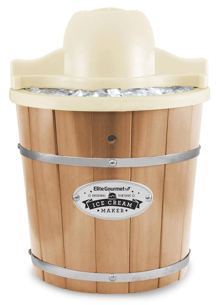 Elite Gourmet Maxi-Matic EIM-924L 4 quart Old Fashioned Electric Ice Cream Maker, Pine Bucket | Amazon (US)
