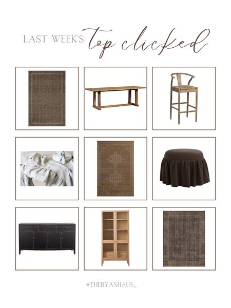 This week’s top clicked items! Three of our new rugs were included in this week’s favorites, and our stunning new counter stools too! I have my eye on this skirted ottoman from Wayfair too 😍

#LTKstyletip #LTKhome