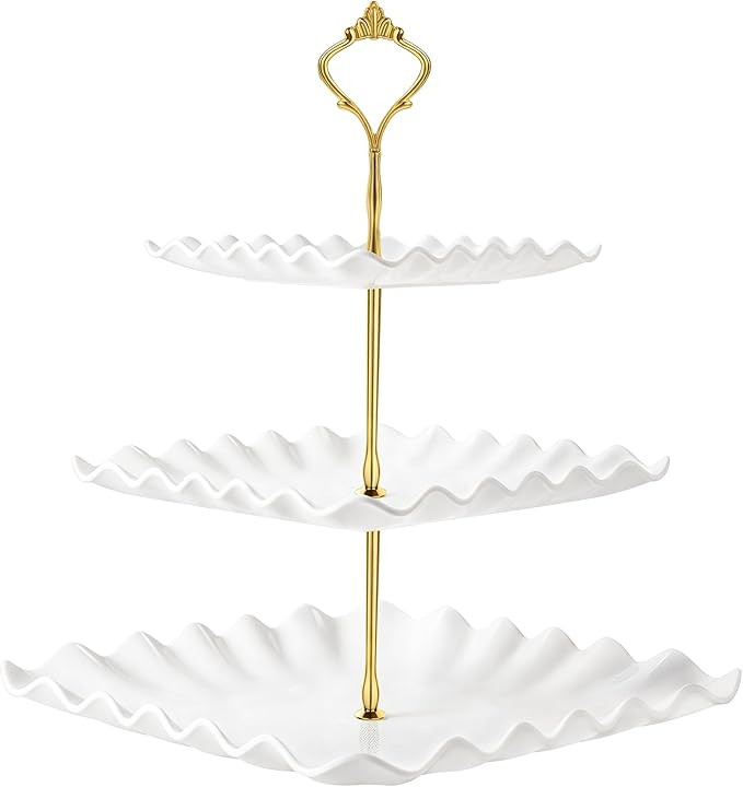 Dessert Cupcake Stand, 3 Tier Cup Cake Holder Tower for Tea Party/Birthday/Wedding, Plastic Tiere... | Amazon (US)
