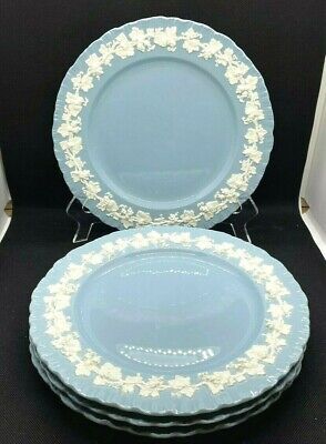 4 Vintage Wedgwood Queens Ware Blue w/White Embossed Vine Dinner Plates,VGC, 10"  | eBay | eBay US